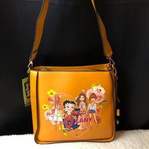 New Betty Boop & Friends Unique & Rare Faux Leather Hobo Shoulder Bag w/Dust Bag